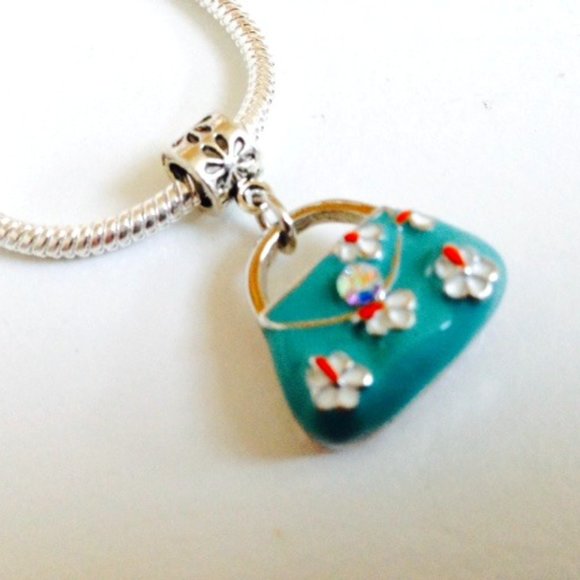 Blue Moon Jewelry - Handbag Dangling Charm Bead For European Style Charm Bracelets or Necklace